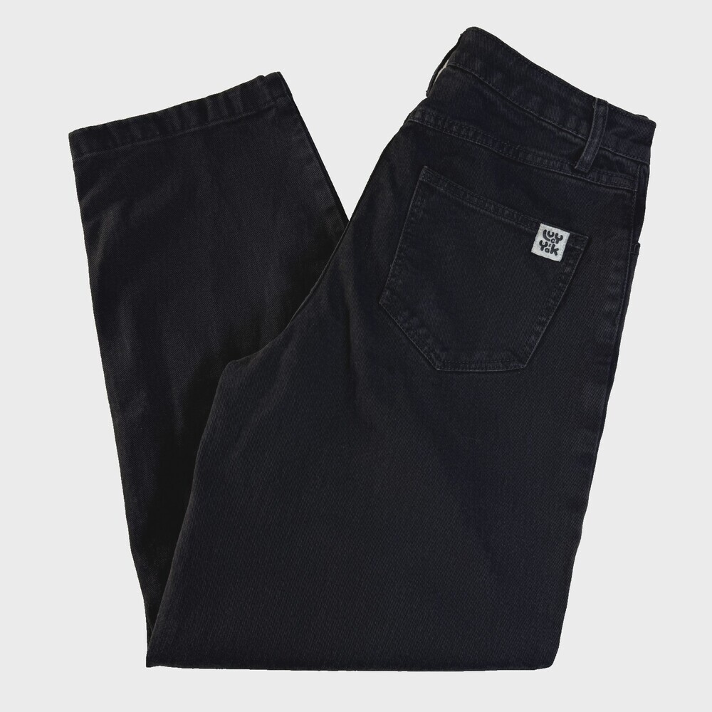 Lucy & Yak NWT Wide Leg Drew Jeans Sz 28L Washed Black Organic Denim High Waist